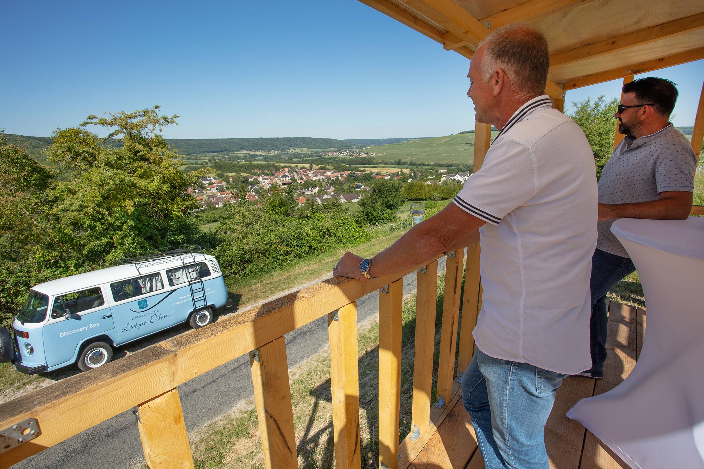 The Champagne road in old Combi VW