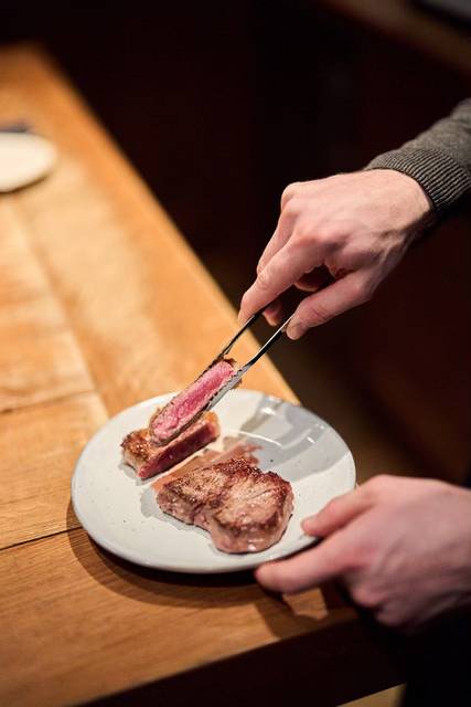 Beef and wine tasting