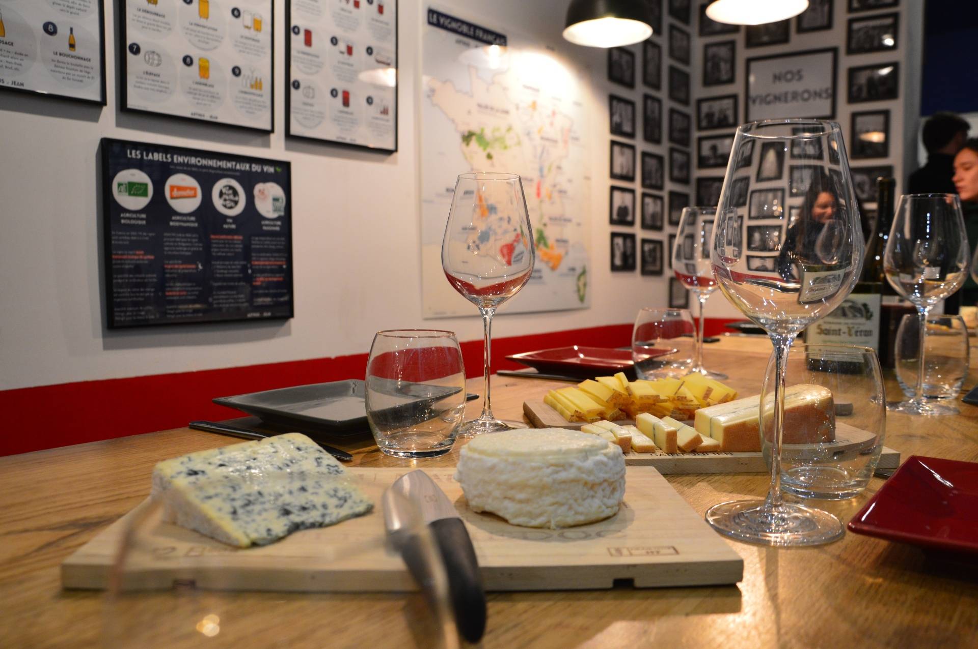 Wine and cheese tasting evening featuring five wines and five cheeses