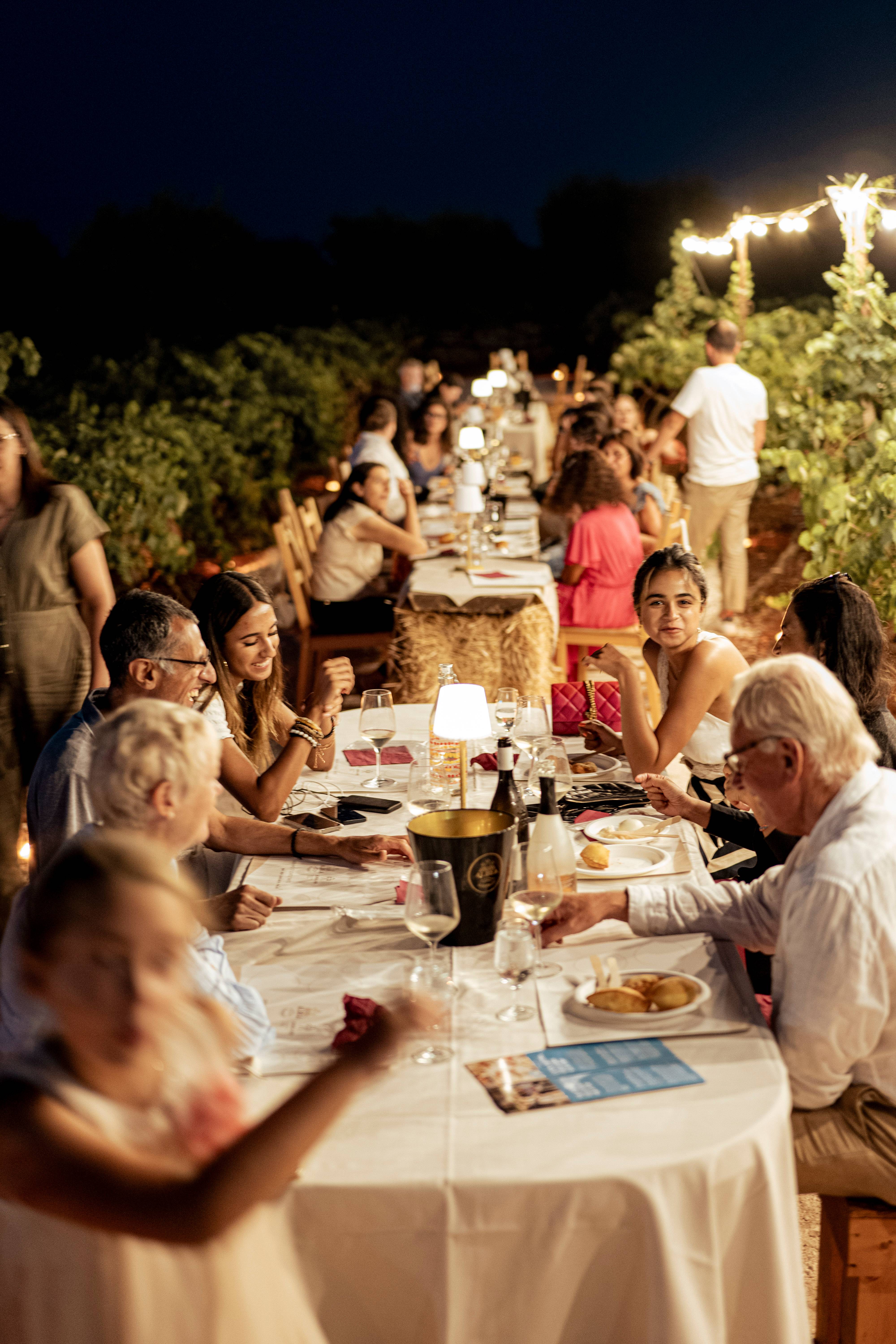 Sunset aperitivo in the vineyard
