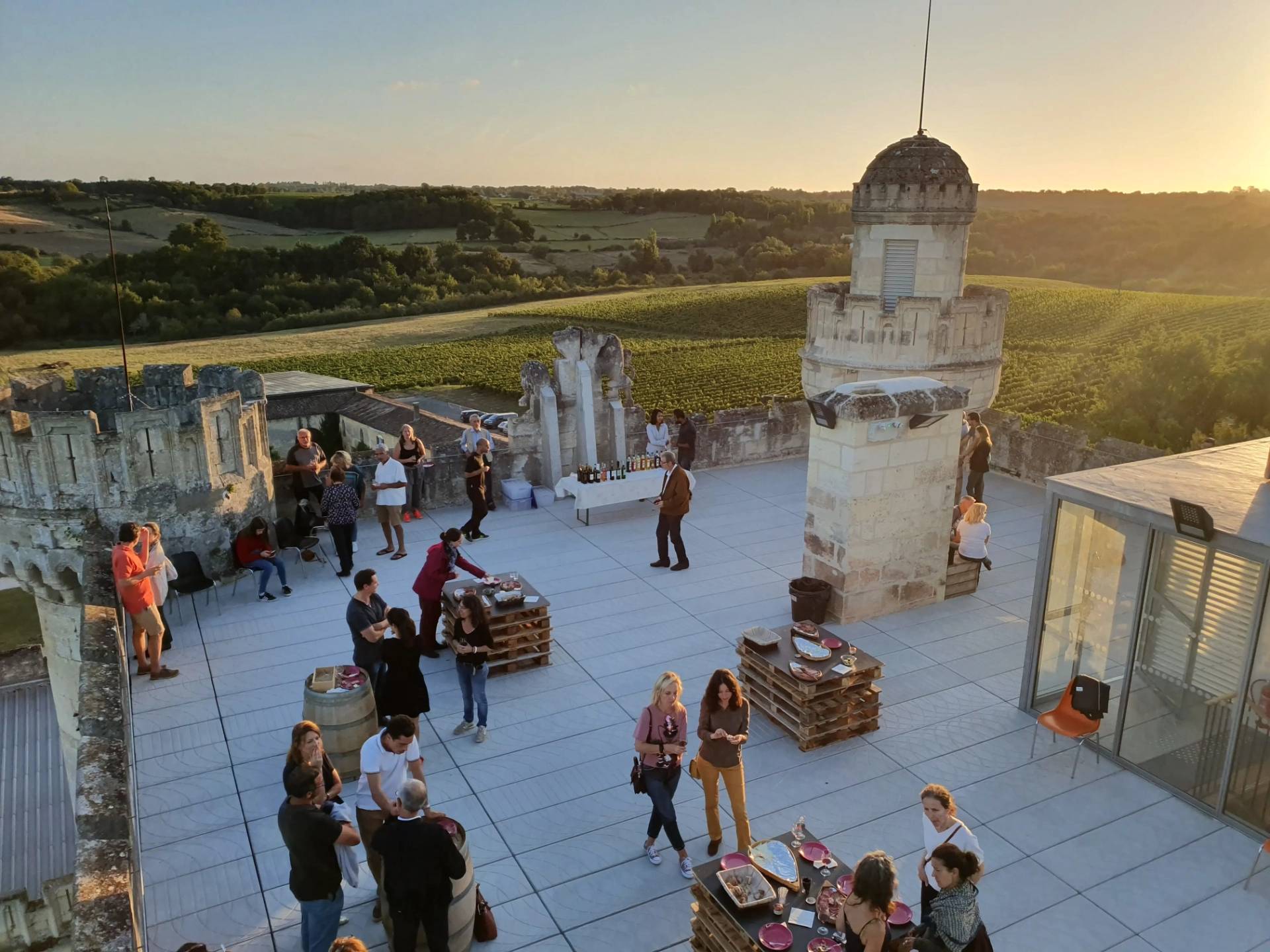 Visit and tasting on a 14th century castle rooftop