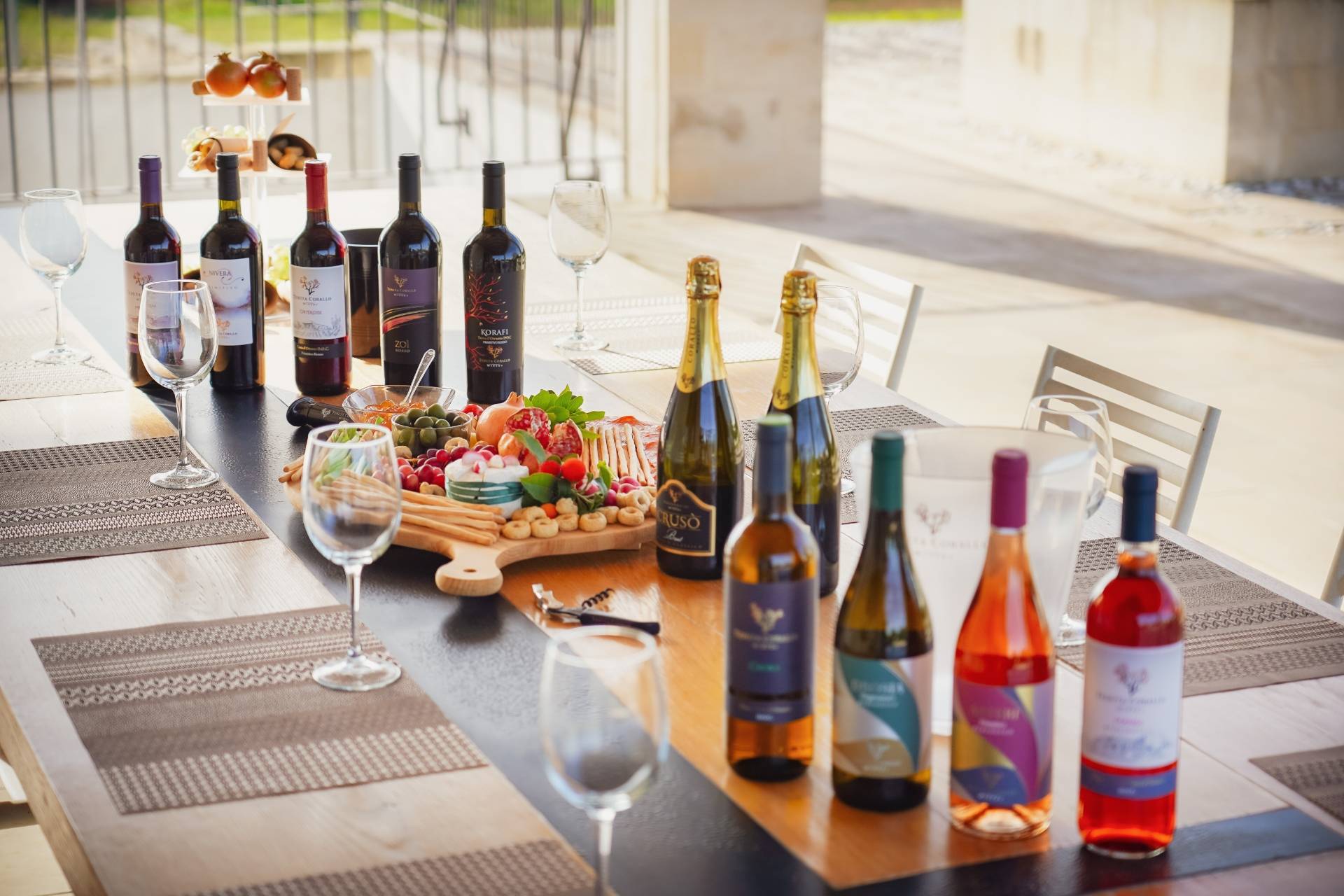 Lunch in the cellar 3 glasses