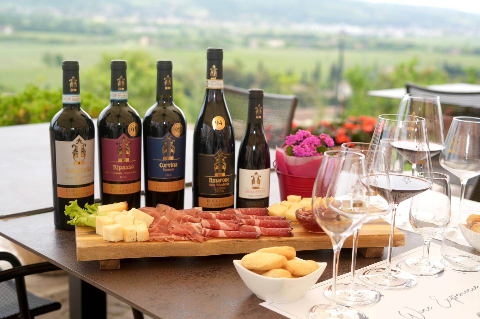 Wine tasting and charcuterie board in Valpolicella