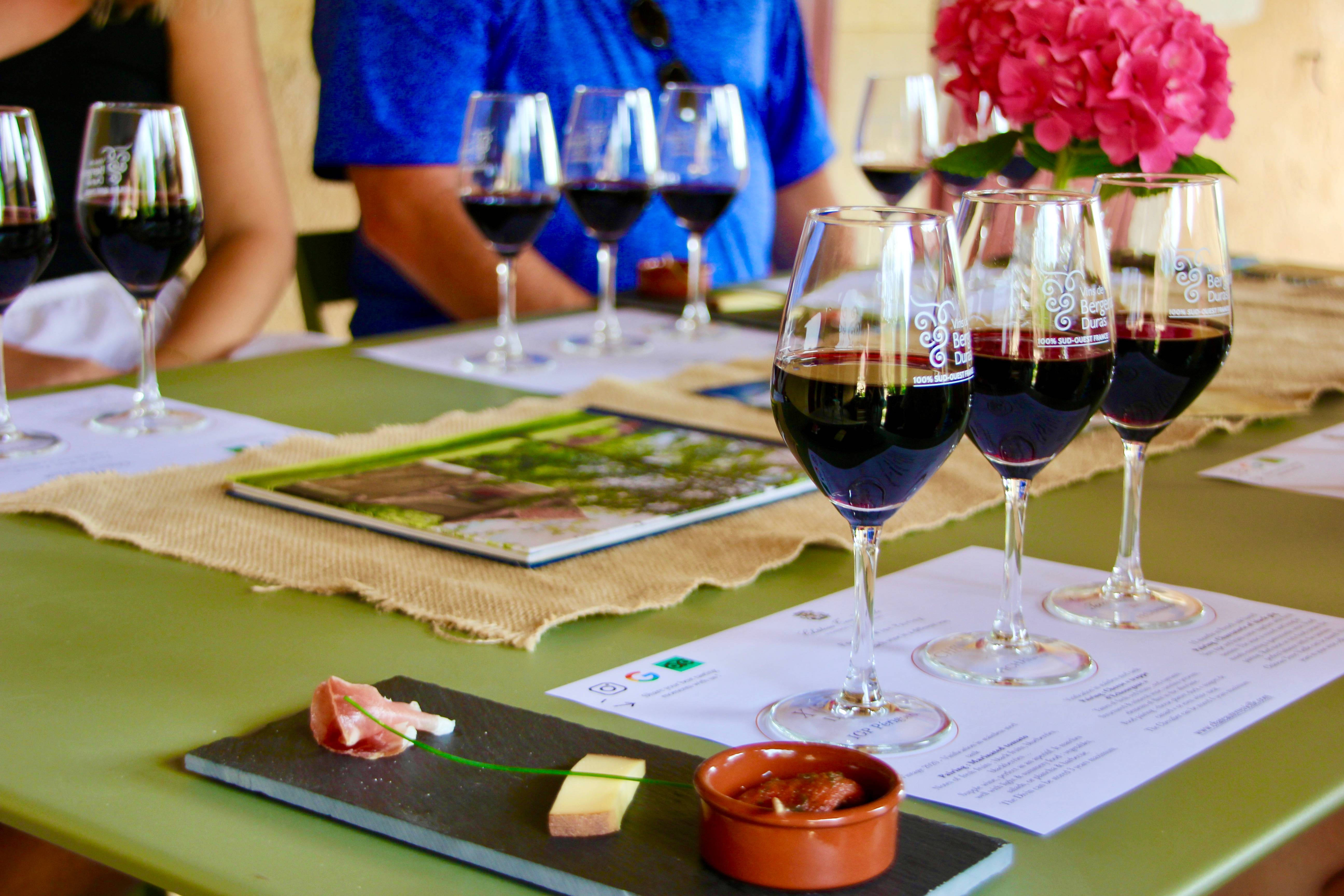 Tasting with food and wine pairing