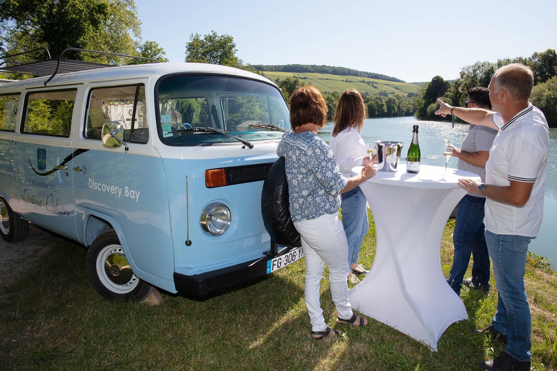 The Champagne road in old Combi VW